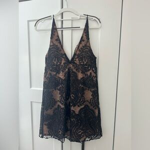 Free People Black Sequin Mini Dress